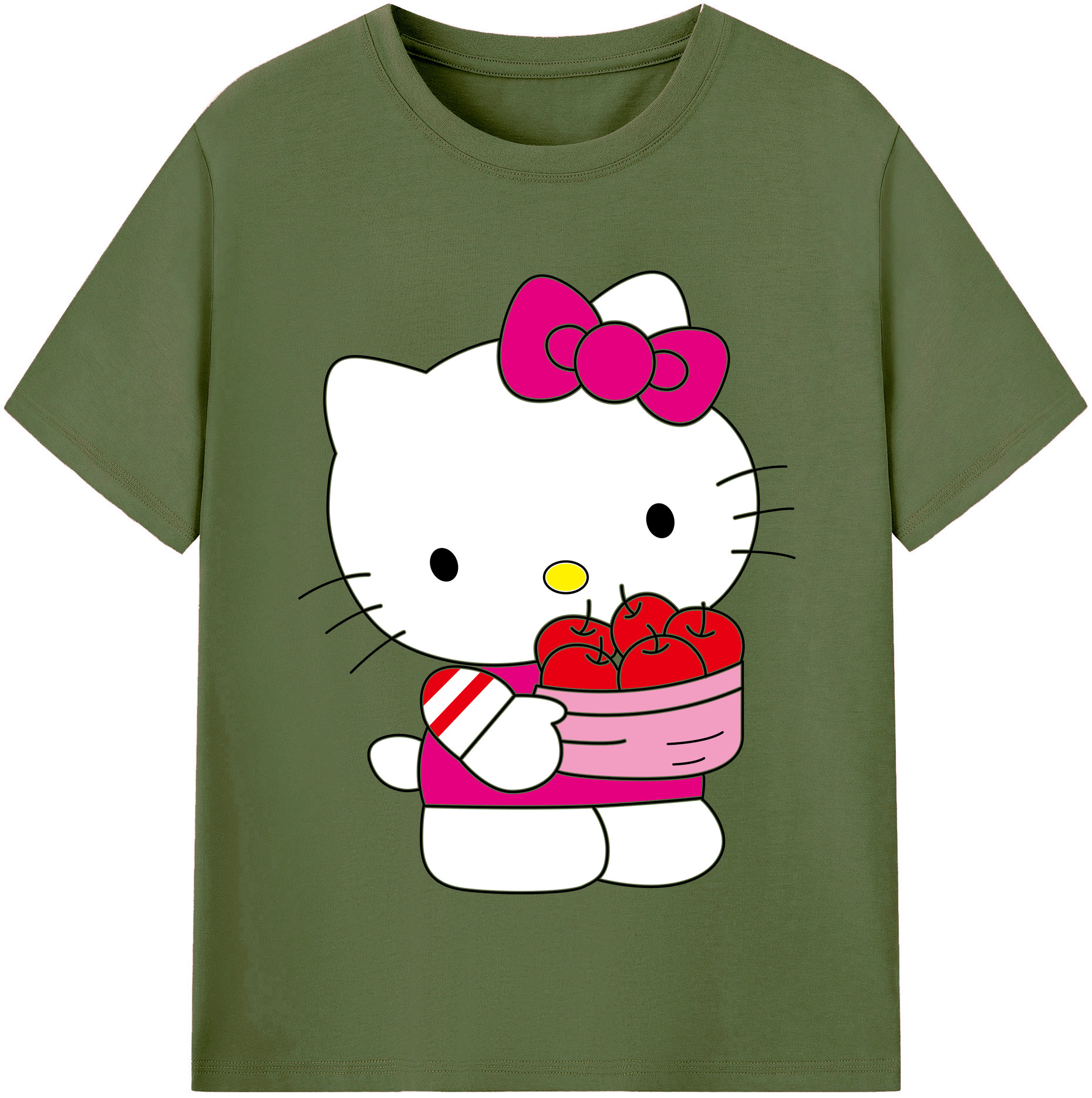 （画像用） Hello Kitty ハローキティ 綿100％半袖Tシャツ（フロントプリント）